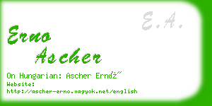 erno ascher business card